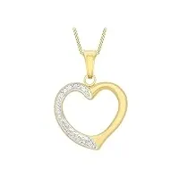 amazon essentials collier en forme de cœur flottant en or jaune 9 carats et zircone cubique (précédemment amazon collection)