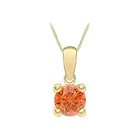 amazon essentials collier avec pendentif en or 9 carats avec pierre de naissance de janvier (précédemment amazon collection)