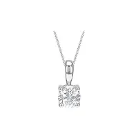 amazon essentials collier en or blanc avec pendentif en diamant synthétique 0,25ct (précédemment amazon collection)