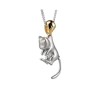 avfora collier amusant en forme de chat collier pendentif texturé givré idéal pour les cadeaux, colliers en argent 925