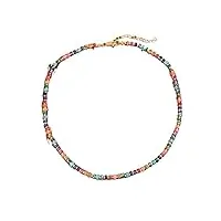 bafafa collier ras du cou bohème en pierre naturelle, perles de 7 chakras, style boho arc-en-ciel, collier à couples, bijoux de qualité