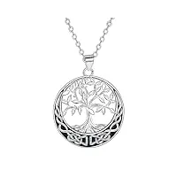 arrebol collier arbre de vie argent sterling 925 collier celtique pendentif pour cadeaux originaux filles femmes réglable(45cm+5cm)