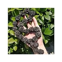 pekmar quartz naturel noir diamant cristaux mine de minerai seer pierres fabrication de bijoux bracelet cool homme cadeau décoration (color : string of beads)