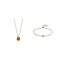 skagen - collier à pendentifs sea glass et bracelet honey glass pour femmes