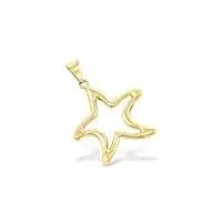 italian jewelry and craftsmanship pendentif en or jaune 18 kt (750) étoile de mer stylisée brillante, 40 mm, métal précieux (or 18k), pierre absent