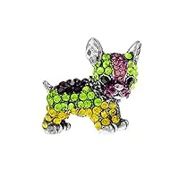broches et pin's broches de chien en strass pour femmes fashion animal pin petit mignon vivid puppy bijoux