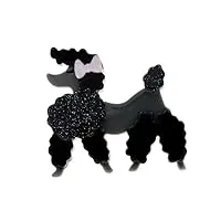broches et pin's broches de chien noir en acrylique pour femmes animal design bijoux de mode