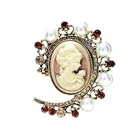 broches et pin's beauté tête embossed broche classic fashion pin wedding party bijoux perle strass matériel
