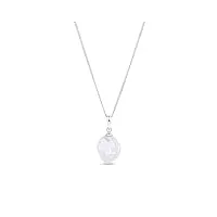 pendentif avec véritable perle de culture baroque de 12 mm, en argent sterling 925, perorno, chaîne de 45 cm, 12mm, perle, perle