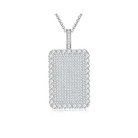 wahzaus collier moissanite 4,2 ct pour hommes, couleur d vvs1, collier en diamant, pendentif hip hop pour hommes (blanc)