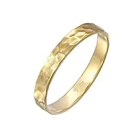 kuzzoi bague pour homme (4 mm) en or massif faite à la main en or jaune 375, alliance, bague de fiançailles, bague d'amitié, martelée, taille 60-66, 0604411323