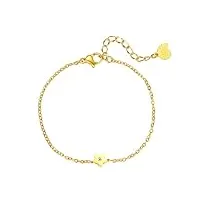 happiness boutique bracelet à fleurs pour femme | bracelet filigrane avec pendentif fleur en acier inoxydable en or - or rose, argent | bracelet étanche avec breloque fleur
