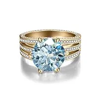 wahzaus alliances en moissanite couleur d 5 carats vvs1 en argent sterling s925 avec diamant - bagues de fiançailles en moissanite bleu/rose/violet pour femme avec certificat, pierre précieuse,