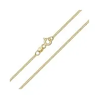 amberta allure collier en or 9 carats pour femme: 2mm chaîne en or fin 40 cm