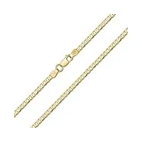 amberta allure collier en or 9 carats pour femme: 2.5mm chaîne en or fin 50 cm