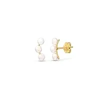 amberta allure boucles d'oreilles grimpeur pour femme en or 9 carats: boucles d'oreilles en or avec perles