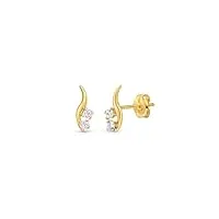 amberta allure boucles d'oreilles grimpeur pour femme en or 9 carats: boucles d'oreilles en or avec zircone cubique