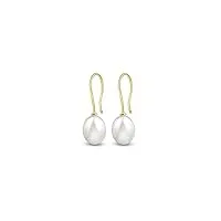 amberta allure boucles d'oreilles pendantes avec perle pour femme en or 9 carats: boucles d'oreilles avec perle 8-9 mm