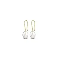 amberta allure boucles d'oreilles pendantes avec perle pour femme en or 9 carats: boucles d'oreilles avec perle 7-8 mm