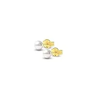 amberta allure boucles d'oreilles pour femme avec perles de culture en or 9 carat: clous d'oreilles avec perle 4-4.5 mm