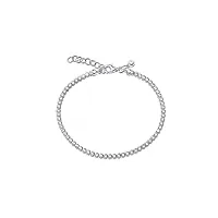 amberta lumini bracelet tennis pour femme en argent sterling 925 avec zircons de 2,4 mm: bracelet en argent avec zircons fermoir À pince de homard