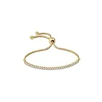 amberta lumini bracelet tennis pour femme en argent sterling 925 avec zircons de 2,4 mm: bracelet plaqué or avec zircons fermoir coulissant
