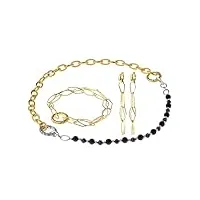 ernstes design s006 parure de bijoux avec bracelet et boucles d'oreilles en perles de spinelle onyx en acier inoxydable