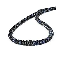 gemstone couture collier de perles de saphir bleu naturel, bijoux en perles de pierres précieuses faites à la main en argent sterling 925 pour femmes - 45 cm
