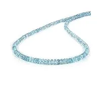 gemstone couture collier de perles aigue-marine santa maria pour femme, bijoux en perles de pierres précieuses naturelles faites à la main en argent sterling 925-50 cm