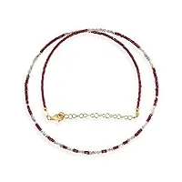 gemstone couture collier de perles de rubis gris et de diamant, bijoux de perles de pierres précieuses en argent sterling 925 faits à la main pour femmes - 50 cm