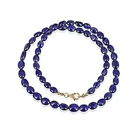 gemstone couture collier de perles en saphir bleu, bijoux en perles de pierres précieuses faites à la main en argent sterling 925 pour femmes - 50 cm
