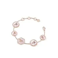 philipp plein bracelet pour femme en acier inoxydable rose plein mini logo pj2ea15bu