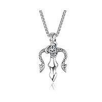 collier de protection en argent sterling viking celtique nœud marine ancre/dent/queue/poisson crochet pendentif bijoux pour hommes femmes