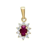 brillaxis pendentif marguerite or rubis diamants