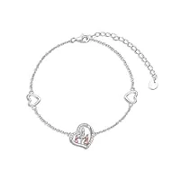 romanticwork bracelet mere fille en argent sterling 925 bracelet coeur maman fille cadeaux maman pour femme