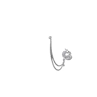 aquti broche bijoux broche strass épinglette avec chaîne pour hommes costume chemise col décoration (couleur : blanc-fruit pêche5, taille : 1), acier allié