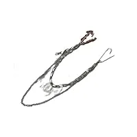 aquti pendentif à double broche pour homme et femme - chaîne de poitrine de rue - accessoires de broche, alliage d'acier
