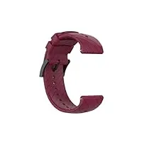 24mm adapté for suunto 9 baro 9 gps 9 spartan spartan bracelet de montre en silicone bracelet de montre de sport adapté for suunto 7 bracelet de remplacement de montre intelligente ( color : wine red