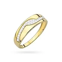 marko bague pour femme en or jaune avec diamants de 0,12 carat | or 14 carats 585 | bague en or pour femme, pierre précieuse métal précieux, diamant