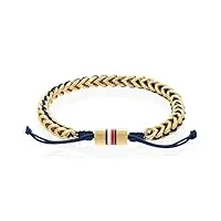 tommy hilfiger jewelry bracelet homme en acier inoxydable et nylon entrelacé avec fermeture ajustable - disponible en diverses couleurs
