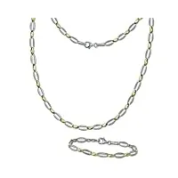 silberdream parure collier et bracelet ovale femme argent 925 bicolore sds4800t une offre de fit4style