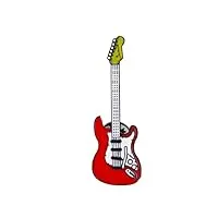 miniblings broche guitare électrique en forme de guitariste noir/rouge – bijou fantaisie original i pin's, 49mm, métal