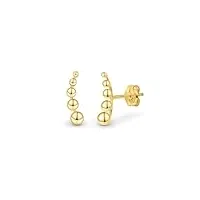 amberta allure boucles d'oreilles grimpeur pour femme en or 9 carats: boucles d'oreilles en or pour femme