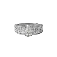 mooneye bague de fiançailles solitaire en argent sterling 925 avec diamant moissanite de forme ovale de 1,69 ctw pour femmes argent, 55
