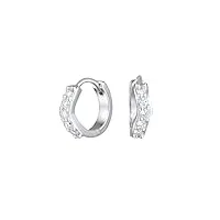 elli boucles d'oreilles femmes créoles basique Étincelantes avec diamants de laboratoire (0.35 ct) en argent sterling 925
