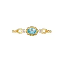 knsam bague géométrique, or jaune 9 carats, incrustée de apatite bleu vintage, bijoux personnalisés pour femme, cadeau anniversaire noël taille 63