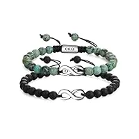 coai bracelets distance onyx mat turquoise africaine signe infini cordon tressé