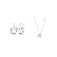 pandora 291156c01 boucles d'oreilles circulaires & 391455c01-60 collier avec pendentif circles