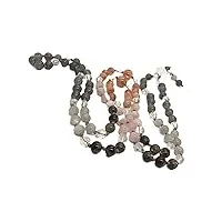 pierre de soleil, pierre de lune, pierre de soleil noire, quartz, quartz rose, perles mala en labradorite, collier mala 108, collier mala, collier wwg, bijoux de yoga, bijoux de méditation spirituels,