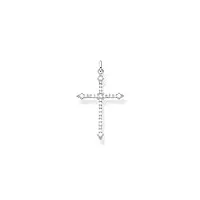 thomas sabo pendentif croix avec pierres blanches en argent sterling 925 pe848-051-14, taille unique, argent sterling, pas de gemme